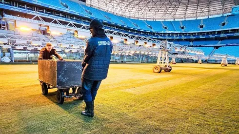 Foto do gramado da Arena do Grêmio Foto: Arena do Grêmio