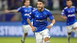 William jogador do Cruzeiro comemora seu gol durante partida contra o Juventude no Mineirao pelo campeonato Brasileiro A 2024.