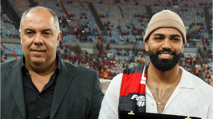 - Gabigol ao lado de Marcos Braz antes de uma partida do Flamengo