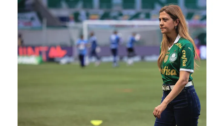 Leila Pereira presidente do Palmeiras durante partida contra o Santos no Arena Allianz Parque pelo campeonato Paulista 2024.