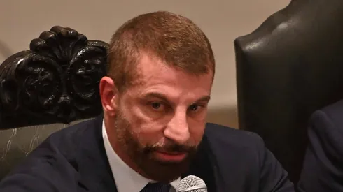 Pedrinho durante cerimônia de posse da nova diretoria do Cruz-Maltino.