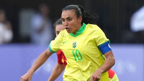 Marta em Seleção Brasileira x Espanha. Foto: Juan Manuel Serrano Arce/Getty Images