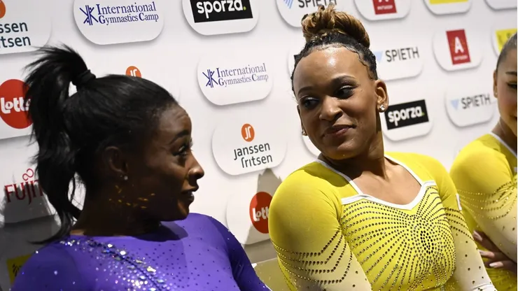 Biles voltou a enaltecer Rebeca - Foto: IMAGO/Belga.