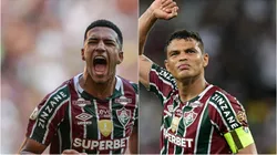 Kauã Elias e Thiago Silva no Fluminense. Foto: Thiago Ribeiro/AGIF