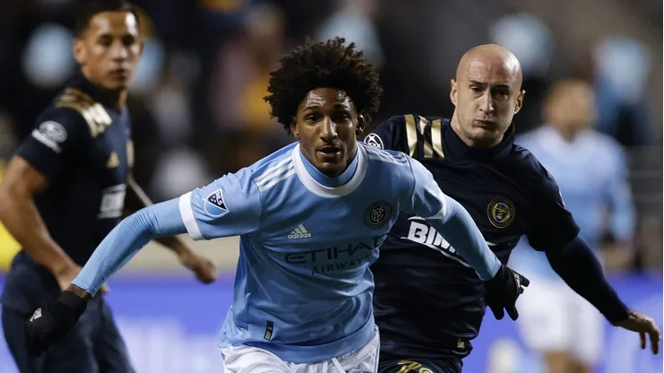 Talles durante partida do NY City. Foto: Tim Nwachukwu/Getty Images)