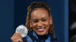 Rebeca Andrade, do Flamengo, nas Olimpíadas. Foto: Naomi Baker/Getty Images