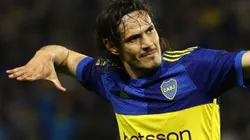 Cavani comemorando tento marcado contra o Banfield. Foto: Alejandro Pagni.