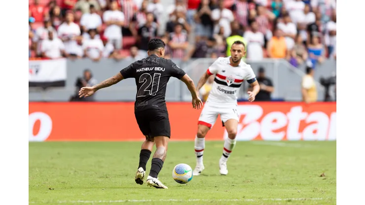 Matheus Bidu jogador do Corinthians durante partida contra o Sao Paulo no estadio Mane Garrincha pelo campeonato Brasileiro A 2024