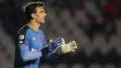 Leo Jardim, goleiro do Vasco da Gama reage durante o jogo contra o Cruzeiro como parte do Brasileirao 2024 no Mineirão, em Belo Horizonte