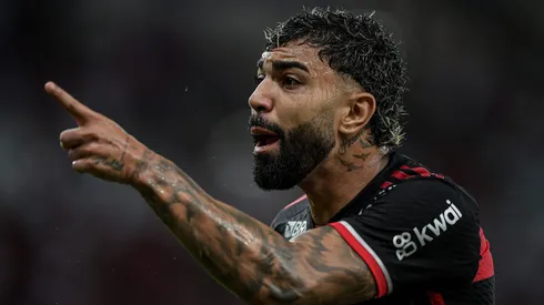 Gabigol na partida diante do Furacão