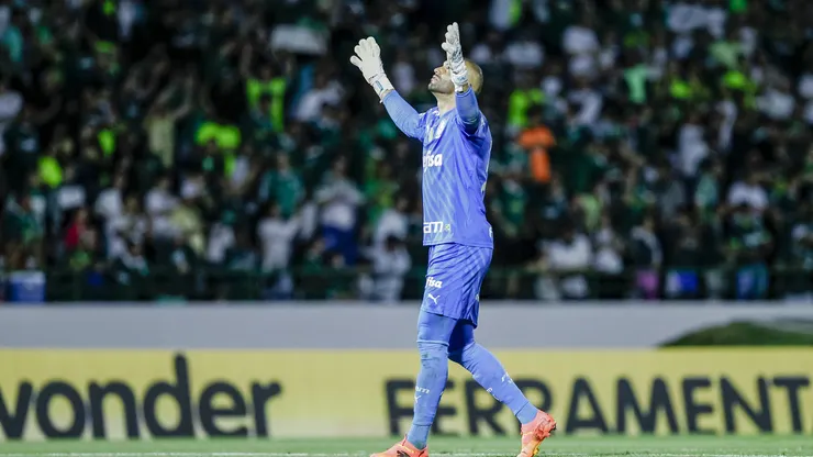 SP - CAMPINAS - 28/09/2024 - BRASILEIRO A 2024, PALMEIRAS X ATLETICO-MG - Weverton jogador do Palmeiras comemora gol durante partida contra o Atletico-MG no estadio Brinco de Ouro pelo campeonato Brasileiro A 2024. Foto: Marco Miatelo/AGIF