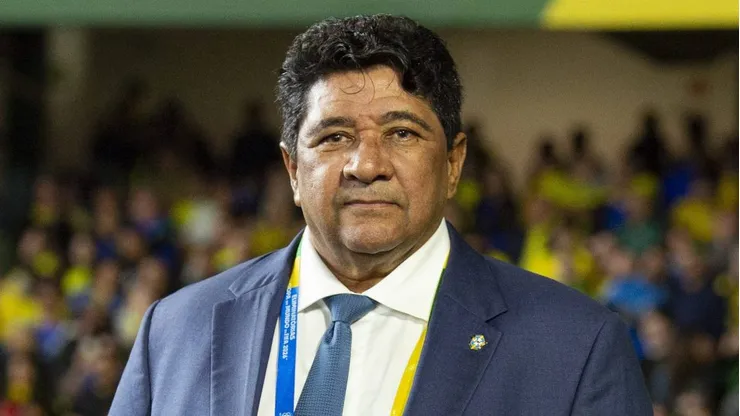 Ednaldo Rodrigues, presidente da CBF, durante partida entre Brasil e Equador, pelas Eliminatórias da Copa do Mundo de 2026, no Estádio Couto Pereira. Foto: Anderson Lira