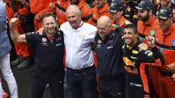 Horner, Marko, Newey e Ricciardo no GP de Mônaco em 2018
