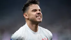 Ángel Romero comemora gol em partida entre Corinthians e Fortaleza, pela Copa Sul-Americana, na Neo Química Arena. Foto: Ronaldo Barreto