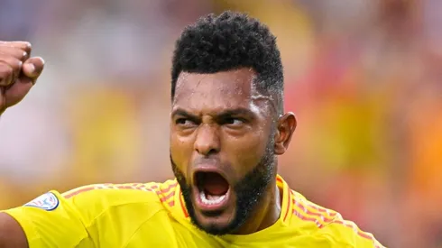 Miguel Borja, ex-Palmeiras, com a camisa da Seleção da Colômbia.