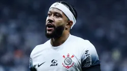 Memphis Depay durante partida entre Corinthians e Fortaleza, na Neo Química Arena, pela Copa Sul-Americana, no dia 24/09/2024.