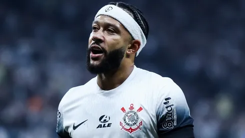 Memphis Depay durante partida entre Corinthians e Fortaleza, na Neo Química Arena, pela Copa Sul-Americana, no dia 24/09/2024.