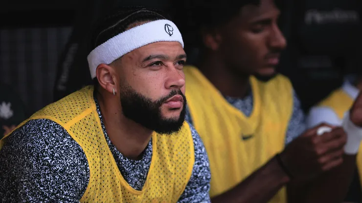 Memphis Depay jogador do Corinthians durante partida contra o Atlético-GO na Neo Química Arena pelo Campeonato Brasileiro A 2024. Foto: Ettore Chiereguini/AGIF