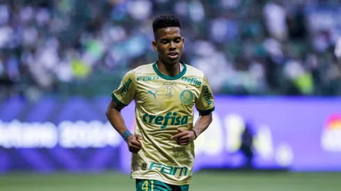 Estêvão jogador do Palmeiras durante partida contra o Criciúma no estádio Arena Allianz Parque pelo campeonato Brasileiro A 2024