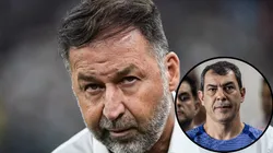 Fase de Carille começou a ruir no Santos após proposta recusada de Augusto - Fotos: IMAGO e Raul Baretta/SFC