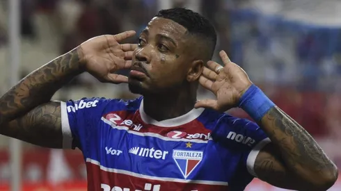 Marinho comemorando gol em partida entre Fortaleza e Bahia, na Arena Castelão, pelo Campeonato Brasileiro, no dia 21/09/2024. Foto: Caior Rocha