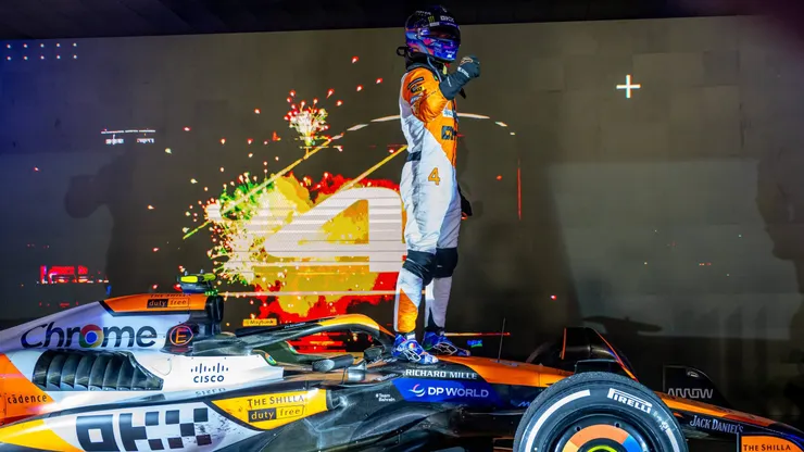 Lando Norris após vencer a corrida no GP de Singapura