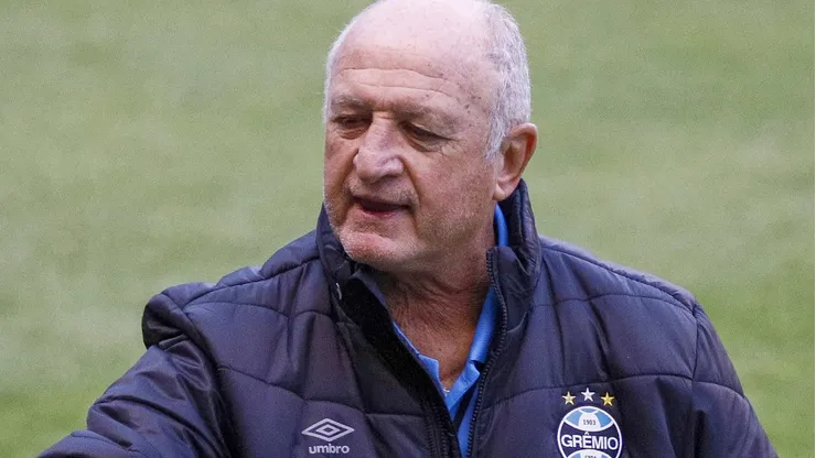 Felipão dirigindo o Grêmio em partida contra a LDU-EQU, no Estádio Casa Vlanca, pela Copa Sul-Americana, no dia 13/07/2021.