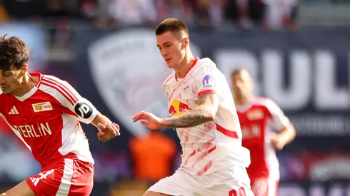 Benjamin Sesko pelo RB Leipzig em partida diante do Union Berlim. (Photo by Maja Hitij/Getty Images)