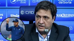 Grêmio decidiu afastar preventivamente o auxiliar Alexandre Mendes - Foto: Lucas Uebel/GFPA e Maxi Franzoi/AGIF