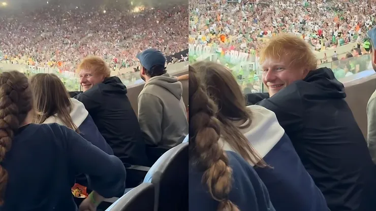 Ed Sheeran acompanha vitória do Fluminense sobre o Galo pela Libertadores. Foto: Reprodução/eliza.ranieri