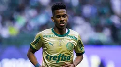 SP - SAO PAULO - 15/09/2024 - BRASILEIRO A 2024, PALMEIRAS X CRICIUMA - Estevao jogador do Palmeiras durante partida contra o Criciuma no estadio Arena Allianz Parque pelo campeonato Brasileiro A 2024. Foto: Marco Miatelo/AGIF