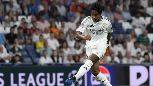 Endrick, do Real Madrid, é o brasileiro mais novo a marcar na Champions. Foto: David Ramos/Getty Images