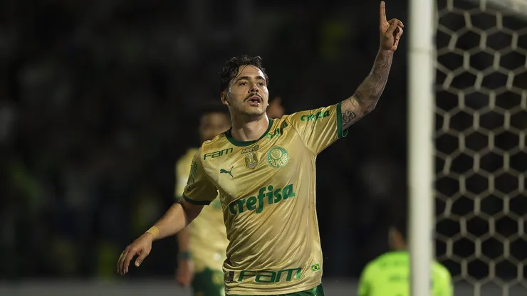 Maurício no Palmeiras após marcar gol. Foto: Anderson Romão/AGIF