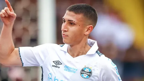 Monsalve marca gol em RB Bragantino x Grêmio. Foto: Lucas Uebel/Grêmio