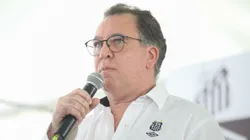Presidente do Santos durante o evento