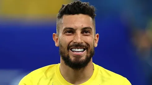 Alex Telles, durante sua temporada no Al Nassr, na 2a Rodada da Liga dos Campeões da AFC contra o Al Ain no Estádio Al -Awwal Arábia Saudita. Agora, o atleta é novo reforço do Botafogo
