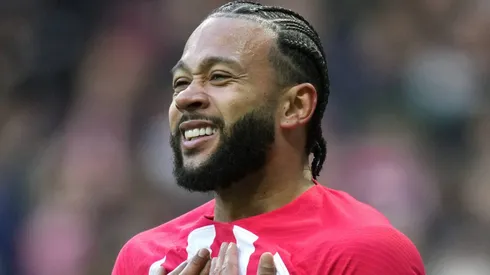 Memphis Depay durante partida entre Atlético de Madrid e Real Betis, pela La Liga, no dia 03/03/224. Foto: Cesar Cebolla