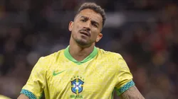 Danilo durante partida amistosa entre Espanha e Brasil, no Estádio Santiago Bernabéu, em Madrid, no dia 26/03/2024. Foto: Richard Callis