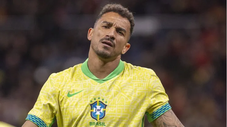 Danilo durante partida amistosa entre Espanha e Brasil, no Estádio Santiago Bernabéu, em Madrid, no dia 26/03/2024. Foto: Richard Callis