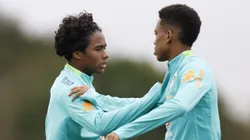 Estêvão e Endrick, formados no Palmeiras, na Seleção Brasileira. Foto Rafael Ribeiro/CBF