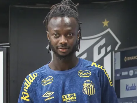 Njie comemora gol em jogo treino no Santos e vive expectativa por estreia