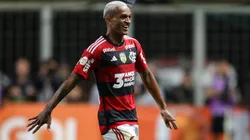 Wesley, jogador do Flamengo comemora seu gol durante partida contra o Atletico-MG no estadio Independencia pelo campeonato Brasileiro A 2023