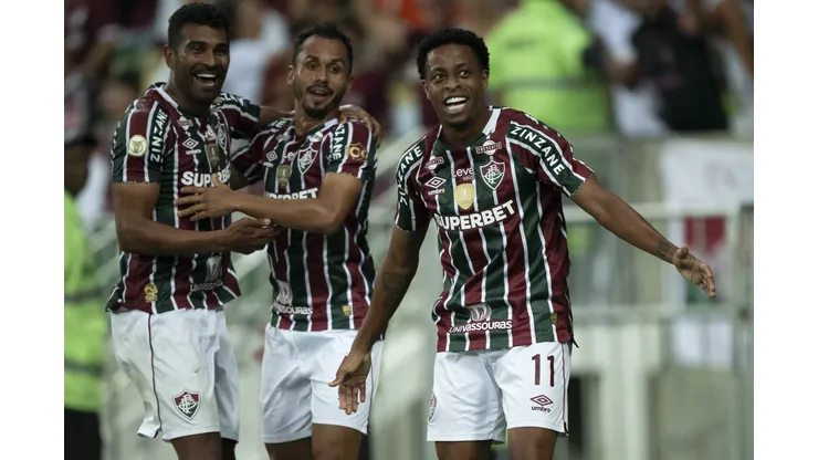 Keno jogador do Fluminense comemora seu gol. Foto: Jorge Rodrigues/AGIF