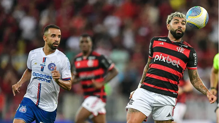 Gabigol jogador do Flamengo durante partida contra o Bahia no estadio Maracana pelo campeonato Brasileiro A 2024