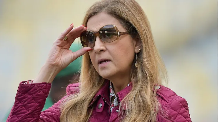 Leila Pereira, presidente do Palmeiras, durante partida contra o Flamengo, no Maracanã, pelo Campeonato Brasileiro, no dia 11/08/2024.