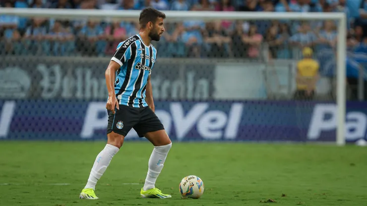 Pepe jogador do Gremio durante partida contra o Brasil de Pelotas no estadio Arena do Gremio pelo campeonato Gaucho 2024