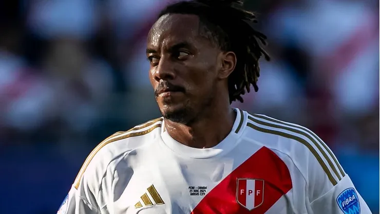 André Carrillo em partida entre Canadá e Peru, no Children's Mercy Park, pela Copa América, no dia 25/06/2024. Foto: Nick Tre. Smith