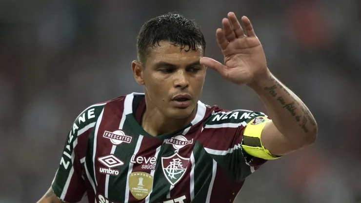 RJ - RIO DE JANEIRO - 01/09/2024 - BRASILEIRO A 2024, FLUMINENSE X SAO PAULO - Thiago Silva jogador do Fluminense durante partida contra o Sao Paulo no estadio Maracana pelo campeonato Brasileiro A 2024. Foto: Jorge Rodrigues/AGIF