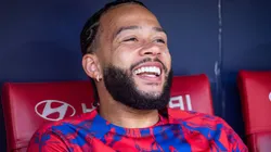 Memphis Depay durante partida entre Atlético de Madrid e Celta, no Civitas Metropolitano Stadium, pela La Liga, no dia 12/05/2024.