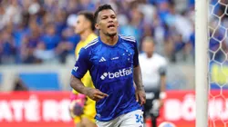 Gabriel Veron, jogador do Cruzeiro comemora seu gol durante partida contra o Corinthians no estadio Mineirao pelo campeonato Brasileiro A 2024